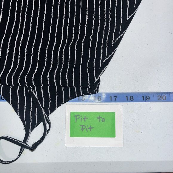 Mango Women’s Black Striped Jump Suit Romper S Shorts Zip Club Casual Fun Funky - Picture 7 of 9